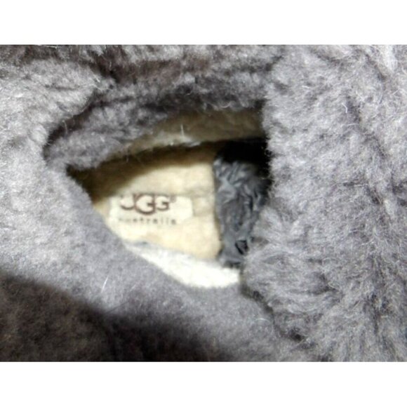 UGG Adirondack Event waterproof black & tan lace up fur lined boots women's 8 - Picture 4 of 9